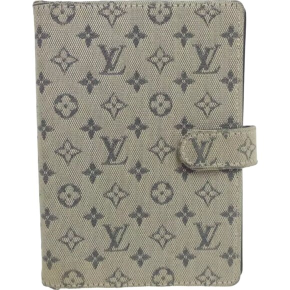 367187AM (V2) Louis Vuitton Notebook Cover Agenda PM Navy Blue Monogram Mini Lin - Picture 1 of 12